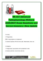 NR 507 Advanced Pathophysiology Midterm 2026&sol;2027 &ndash; 100&plus; Questions & Answers&colon; Asthma&comma; Heart Failure&comma; Anemia&comma; AKI & Renal Disorders &ndash; Chamberlain University