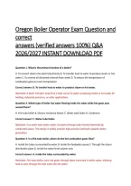 Oregon Boiler Operator Exam Questions and Correct Answers 2026&sol;2027 &vert; Practice Q&A with Rationales
