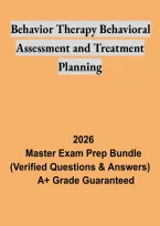 Behavior Therapy Behavioral Assessment and Treatment Planning Test &ndash; Psychology Study Guide