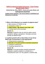 NURS 612 Advanced Health Assessment &ndash; Exam Practice Question Bank&colon; Exam 1