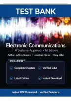 Test Bank For Electronic Communications&colon; A Systems Approach 1st Edition by Jeffrey S&period; Beasley &vert;  ISBN&colon; 9780132988636 &vert; Chapter 1-21 Complete