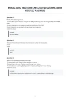 Music 2Mt3 Midterm Expected Questions With&NewLine;Verified Answers&NewLine;