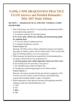 NAPRx CNPR 200-QUESTION PRACTICE &NewLine;EXAM Answers and Detailed Rationales &vert; &NewLine;2026&ndash;2027 Study Edition