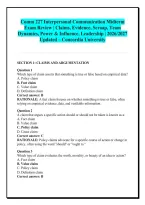 Comm 227 Interpersonal Communication Midterm &NewLine;Exam Review &vert; Claims&comma; Evidence&comma; Scraap&comma; Team &NewLine;Dynamics&comma; Power & Influence&comma; Leadership &vert; 2026&sol;2027 &NewLine;Updated &ndash; Concordia University 