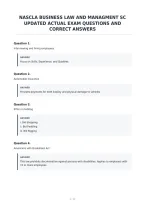 Nascla Business Law And Managment Sc&NewLine;Updated Actual Exam Questions And&NewLine;Correct Answers&NewLine;