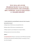 Wgu D116 Advanced&NewLine;Pharmacology Oa & Actual&NewLine;Exam Questions And Answers &vert;&NewLine;100&percnt; Verified&ndash; Pass Guaranteed &ndash;&NewLine;A&plus; Graded 2026&sol;2027