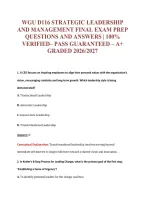 Wgu D116 Strategic Leadership&NewLine;And Management Final Exam Prep&NewLine;Questions And Answers &vert; 100&percnt;&NewLine;Verified&ndash; Pass Guaranteed &ndash; A&plus;&NewLine;Graded 2026&sol;2027