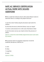 Nate Ac Service Certification&NewLine;Actual Paper With Solved&NewLine;Questions&NewLine;
