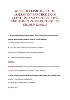 Wgu D116 Clinical Health&NewLine;Assessment Practice Exam&NewLine;Questions And Answers &vert; 100&percnt;&NewLine;Verified&ndash; Pass Guaranteed &ndash; A&plus;&NewLine;Graded 2026&sol;2027