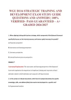 Wgu D116 Strategic Training And&NewLine;Development Exam Study Guide&NewLine;Questions And Answers &vert; 100&percnt;&NewLine;Verified&ndash; Pass Guaranteed &ndash; A&plus;&NewLine;Graded 2026&sol;2027
