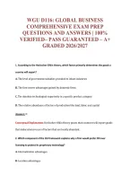 Wgu D116&colon; Global Business&NewLine;Comprehensive Exam Prep&NewLine;Questions And Answers &vert; 100&percnt;&NewLine;Verified&ndash; Pass Guaranteed &ndash; A&plus;&NewLine;Graded 2026&sol;2027