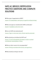 Nate Ac Service Certification&NewLine;Practice Questions And Complete&NewLine;Solutions