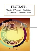 Personality Psychology Major Theories Individual Differences and Human Behavior Ryckman 10th Edition ISBN 9780357671184 Test Bank&NewLine;&NewLine;