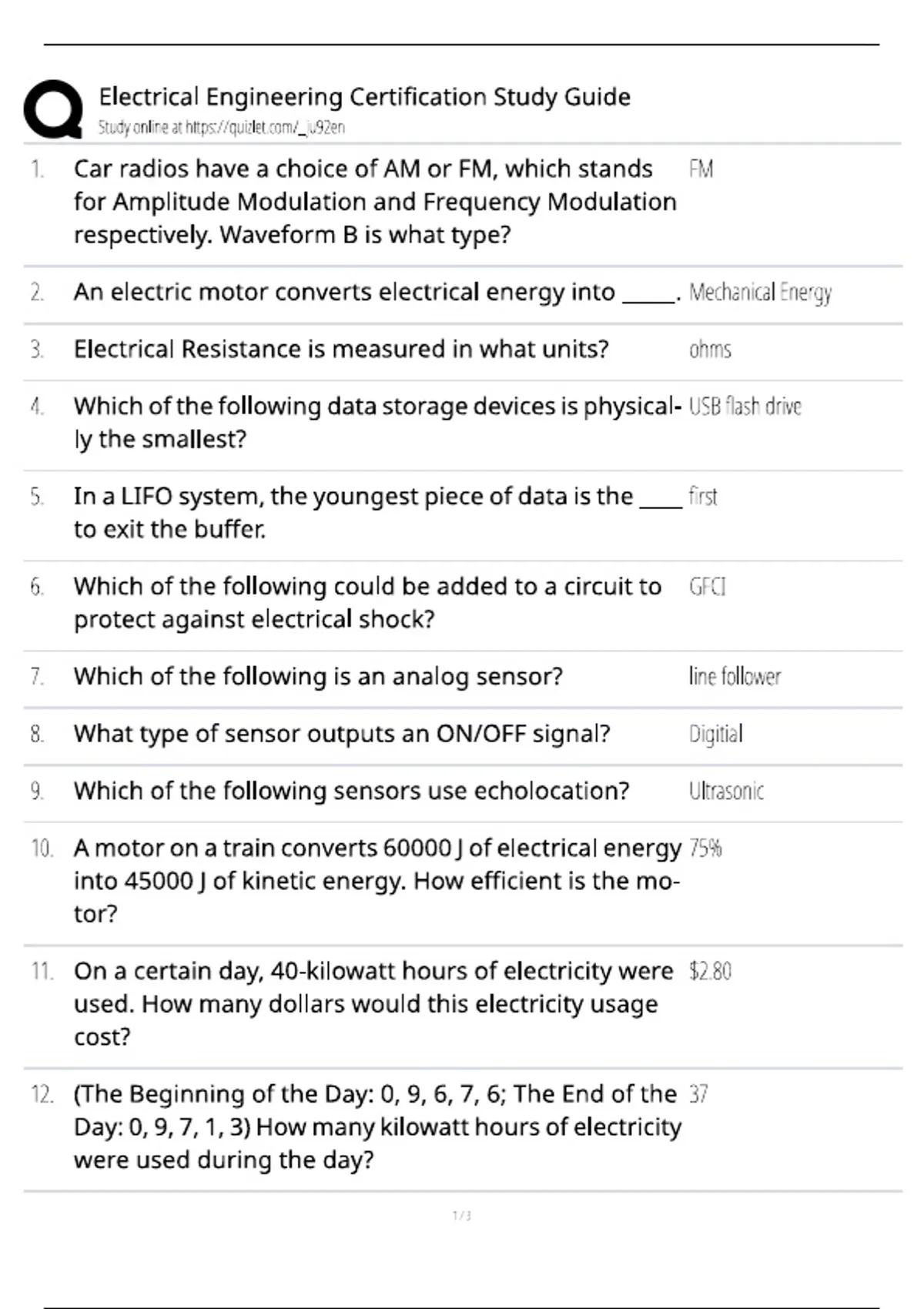 Engineering Review Example Electrical Engineering Certification Study Guide - Electrical ...