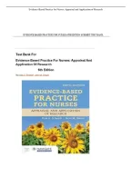 Test Bank - Evidence-Based Practice For Nurses&colon; Appraisal And Application Of Research 6th Edition &lpar; Nola A&period; Schmidt &comma; 2024&rpar; All Chapters&period;