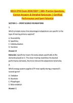 NSCA CPSS Exam 2026&sol;2027 &vert; 300&plus; Practice Questions&comma; &NewLine;Correct Answers & Detailed Rationales &vert; Certified &NewLine;Performance and Sport Scientist