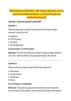 NSCA CSCS Exam 2026&sol;2027 &vert; 500&plus; Practice Questions&comma; Correct &NewLine;Answers & Detailed Rationales &vert; Certified Strength and &NewLine;Conditioning Specialist 