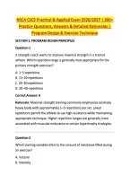 NSCA CSCS Practical & Applied Exam 2026&sol;2027 &vert; 300&plus; &NewLine;Practice Questions&comma; Answers & Detailed Rationales &vert; &NewLine;Program Design & Exercise Technique
