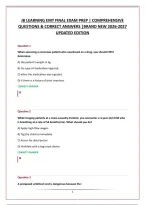 Jb Learning Emt Final Exam Prep &vert; Comprehensive &NewLine;Questions & Correct Answers &vert;Brand New 2026-2027 &NewLine;Updated Edition 