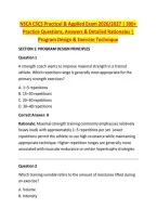 NSCA CSCS Practical & Applied Exam 2026&sol;2027 &vert; 300&plus; &NewLine;Practice Questions&comma; Answers & Detailed Rationales &vert; &NewLine;Program Design & Exercise Technique