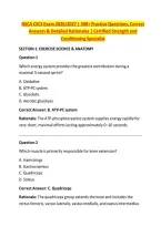 NSCA CSCS Exam 2026&sol;2027 &vert; 500&plus; Practice Questions&comma; Correct &NewLine;Answers & Detailed Rationales &vert; Certified Strength and &NewLine;Conditioning Specialist 