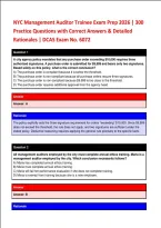 NYC Management Auditor Trainee Exam Prep 2026 &vert; 300 &NewLine;Practice Questions with Correct Answers & Detailed &NewLine;Rationales &vert; DCAS Exam No&period; 6072