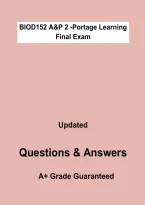 Portage Learning BIOD 152 A&P 2 &vert; Final Exam Practice Questions & Answers PDF