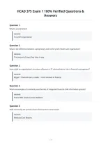 HCAD 375 Exam 1 100- Verified Questions & Answers