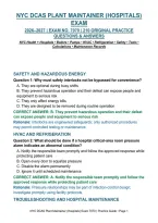 NYC DCAS PLANT MAINTAINER &lpar;HOSPITALS&rpar; EXAM&NewLine;2026&ndash;2027 &vert; EXAM NO&period; 7070 &vert; 210 ORIGINAL PRACTICE QUESTIONS & ANSWERS&NewLine;NYC Health &plus; Hospitals &bull; Boilers &bull; Pumps &bull; HVAC &bull; Refrigeration &bull; Safety &bull; Tools &bull; Calculations &bull; Maintenance Records&NewLine;