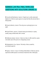 Business Law Fbla Final Paper 2026&NewLine;Questions With Solutions Graded A&plus;
