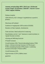 Anatomy and physiology BIOL 2302 Exam 1 &lpar;Endocrine System Chapter 16&rpar; Questions &vert; 2026&sol;2027 &vert; Answers Correct &vert; With Complete Solutions