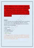 NR 571 Midterm Exam&colon; Complex Diagnosis and Management in Acute Care 2026&sol;2027 &mdash; Ultimate Practice Questions&comma; Answers&comma; and Comprehensive Hemodynamic Profile Rationales for Advanced Acute Care Nurse Practitioners