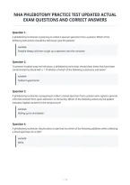 Nha Phlebotomy Practice Test Updated Actual&NewLine;Exam Questions And Correct Answers