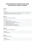 Nha Phlebotomy Updated Actual Exam&NewLine;Questions And Correct Answers&NewLine;