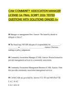 Cam Community Association Manager&NewLine;License Ga Final Script 2026 Tested&NewLine;Questions With Solutions Graded A&plus;