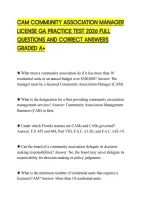 Cam Community Association Manager&NewLine;License Ga Practice Test 2026 Full&NewLine;Questions And Correct Answers&NewLine;Graded A&plus;&NewLine;