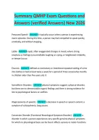 Summary QMHP Exam Questions and Answers &lpar;verified Answers&rpar; New 2026