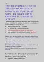 EVOLVE HESI Fundamentals Exit Exam 2026&ndash;2027 &vert; Complete Test Bank with 220 Questions and Answers &vert; Detailed Explanations &vert; Latest NGN Update&NewLine;