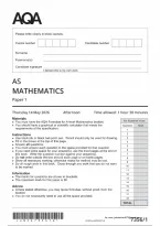AQA AS Mathematics 7356 June 2026 Paper 1 Question Paper &vert; Past Exam Revision and Timed Mock Practice PDF