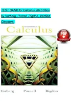 TEST BANK for Calculus 9th Edition &NewLine;by Varberg&comma; Purcell&comma; Rigdon&comma; Verified &NewLine;Chapters&comma; 