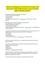 CDR Exam Management and Food Service Systems with all Correct & 100&percnt; Verified Answers &vert;Actual Complete Update &vert;Already Graded A&plus;