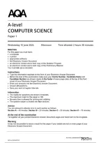 AQA A Level Computer Science 7517 June 2026 Paper 1 Question Paper &vert; Past Exam Revision and Timed Mock Practice PDF