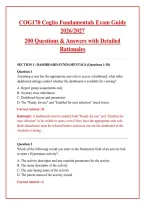 COG170 Cogito Fundamentals Exam Guide 2026&sol;2027&colon; 200 Practice Questions with Detailed Answers & Rationales &vert; Epic Cogito Certification Study Guide