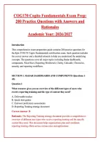 COG170 Cogito Fundamentals Exam Guide 2026&sol;2027&colon; 200 Practice Questions with Detailed Answers & Rationales &vert; Epic Certification Study Guide&NewLine;&NewLine;