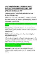 USPS SSA Exam Questions and Correct Answers 2026 &ndash; Complete Practice Test and Study Guide
