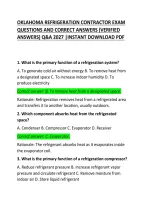 Oklahoma Refrigeration Contractor Exam Questions and Correct Answers 2026 &ndash; Complete Practice Test and Study Guide