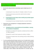 PEDS Exam 3 &lpar;Final&rpar; ATI Practice Questions 2026&sol;2027 &vert; 160 Questions & Answers &vert; Exam Success Guide &vert; Graded A&plus; &vert; Pediatric Nursing&comma; Growth & Development&comma; Childhood Illnesses & Medications