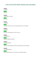 CWEA LAB ANALYST GRADE 1 Questions with Correct Solutions