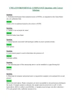 CWEA ENVIRONMENTAL COMPLIANCE Questions with Correct Solutions