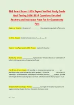 EEG Board Exam&colon; 100&percnt; Expert Verified Study Guide &NewLine;Real Testing 2026&vert;2027 Questions Detailed &NewLine;Answers and Instructor Note For A&plus; Guaranteed &NewLine;Pass